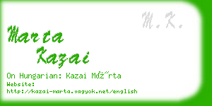 marta kazai business card